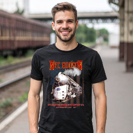 NYC Dreyfuss Hudson-lokomotiv. Amerikansk flagga T Shirt