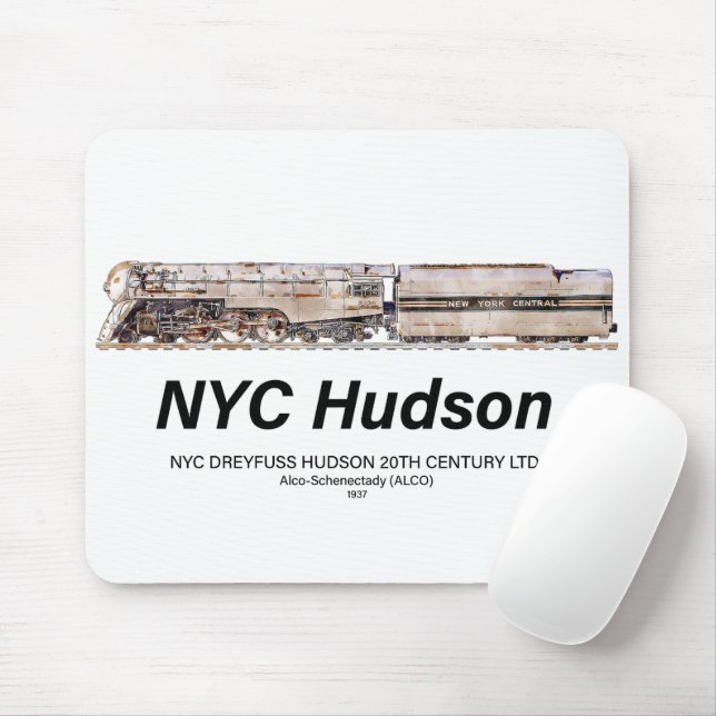 NYC Dreyfuss Hudson Steam Locomotive. Profile Musmatta (Med mus)