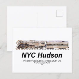 NYC Dreyfuss Hudson Steam Locomotive. Profile Vykort