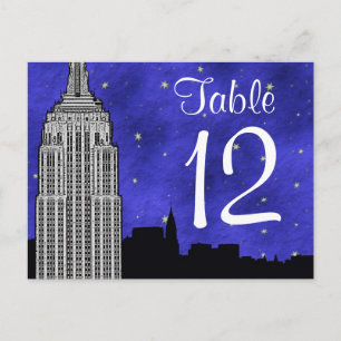 NYC ESB Skyline Silhouette Blu2 Strry Bordsnummer