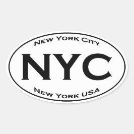 NYC Euro Stil Oval Logotyp Ovalt Klistermärke