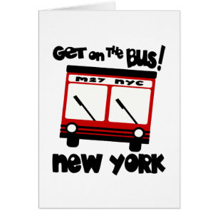 NYC får på bussen med den röda hybrid- bussen Hälsningskort