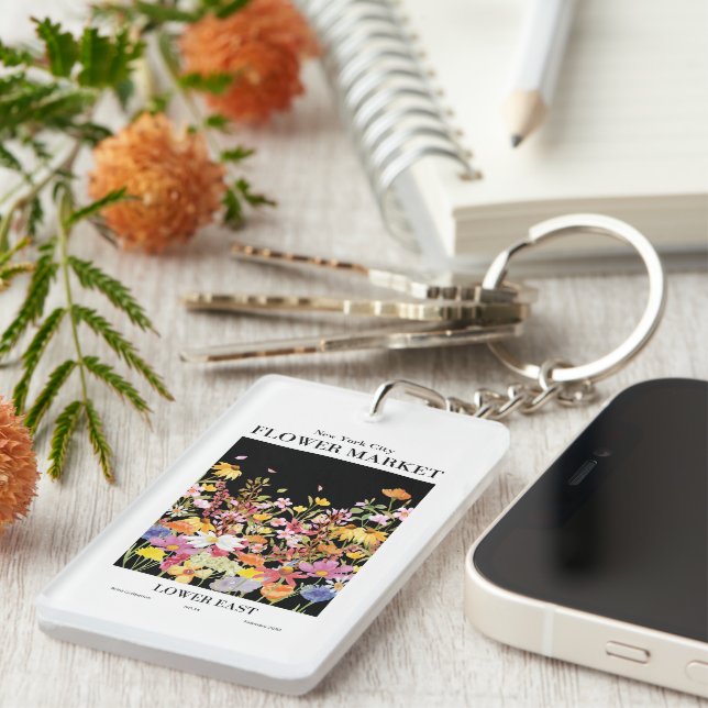 NYC-färglös nyckelkedja med lägre Öster-färg (Högra Framsidan)