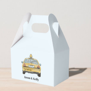 NYC-favoritruta. Bröllop välkomstlåda taxi Presentaskar