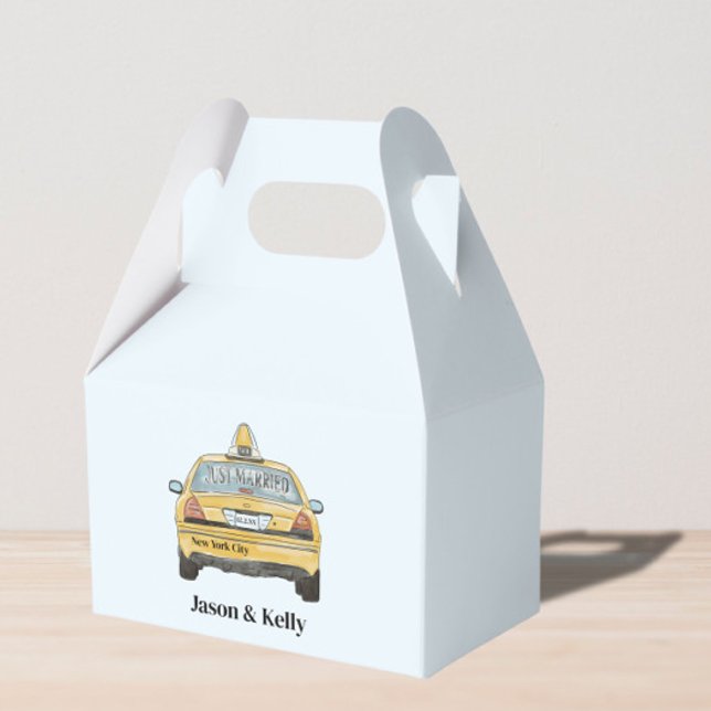 NYC-favoritruta. Bröllop välkomstlåda taxi Presentaskar (Skapare uppladdad)