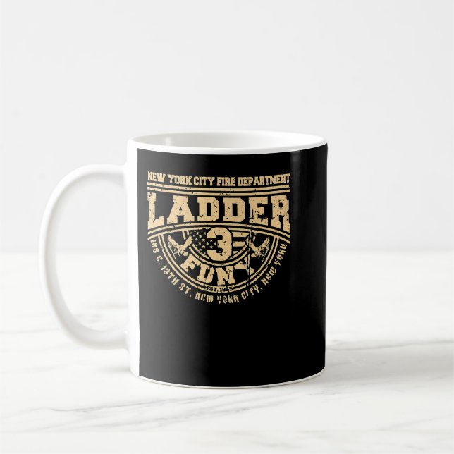 NYC Fire Department Station Ladder 3 New York Fire Kaffemugg (Vänster)