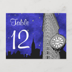 NYC Flatiron Siluett Bordsskylt S2 Svart Vykort