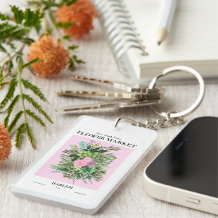 NYC Flower Market Harlem Rosa Greenery Keychain