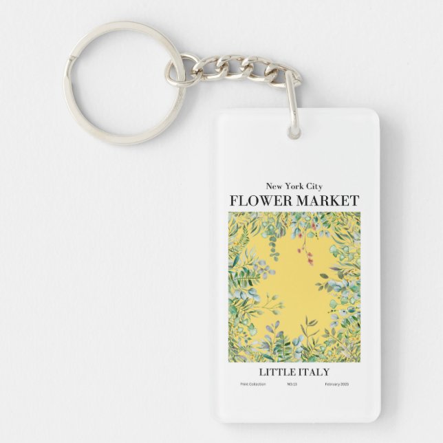 NYC Flower Market Little Italien Greenery Keychain (Framsidan)