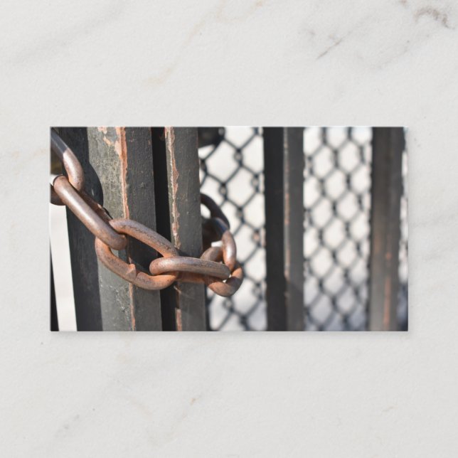 NYC-foto för metall-kedjelänkstängsel, original Visitkort (Framsida)