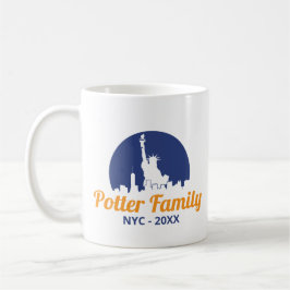 NYC Frihetsgudinnan Silhouette-familjen Resa Kaffemugg
