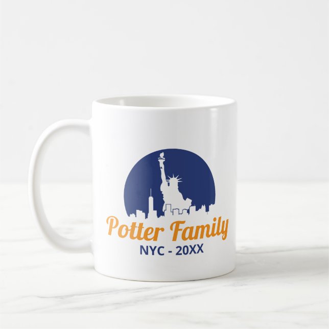 NYC Frihetsgudinnan Silhouette-familjen Resa Kaffemugg (Vänster)