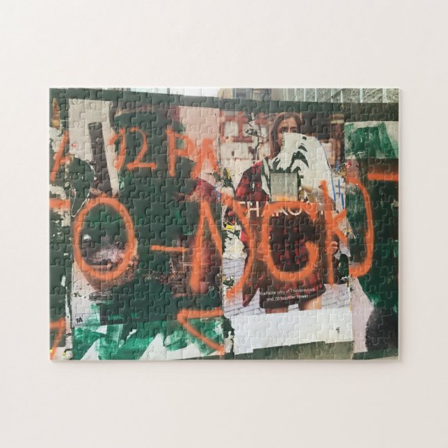 NYC Garment District Graffiti Spraycolor Urban Art Pussel (Horisontell)