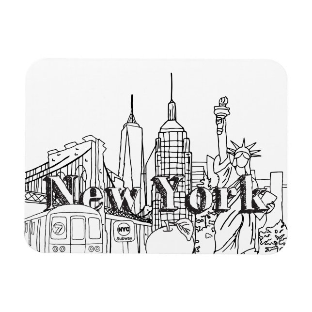 NYC Gift, New York Vacation Souvenirs Magnet (Horisontell)