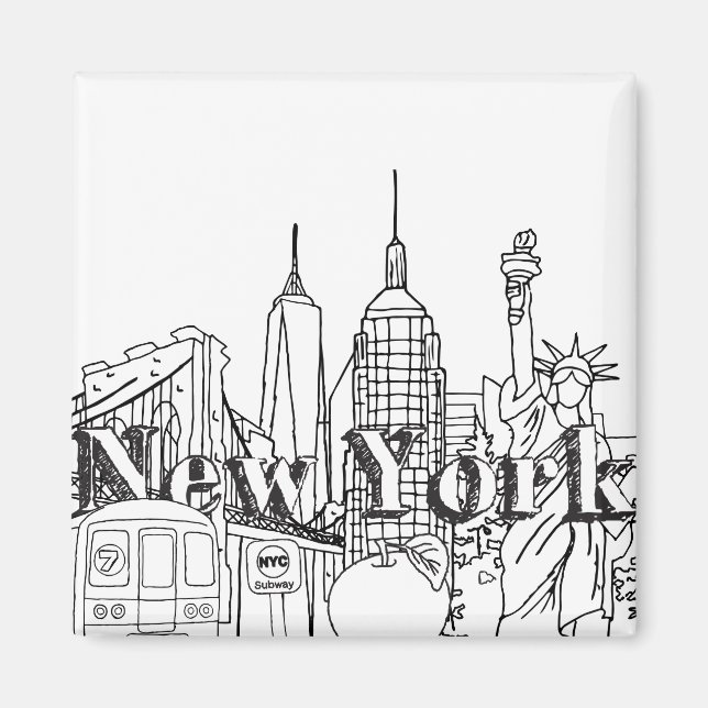 NYC Gift, New York Vacation Souvenirs Magnet (Framsidan)