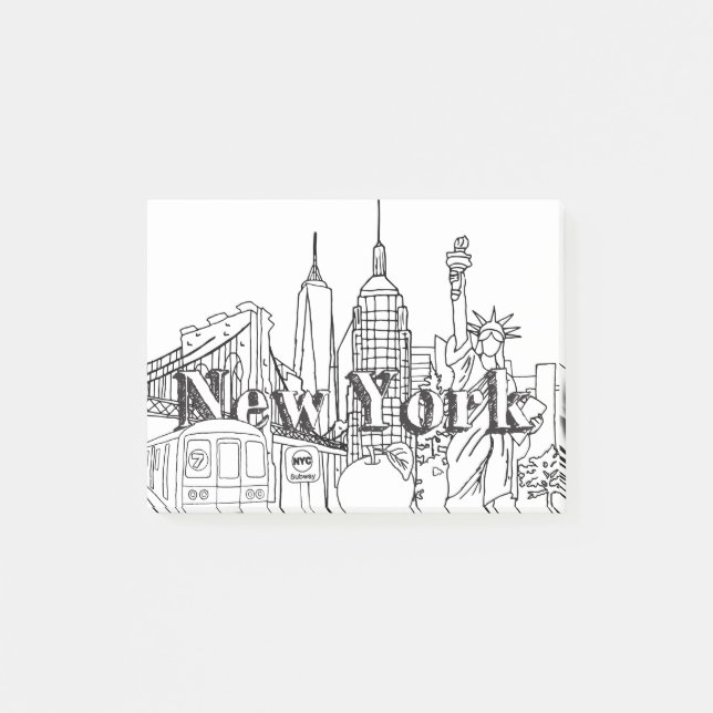 NYC Gift, New York Vacation Souvenirs Post-it Block (Framsida)