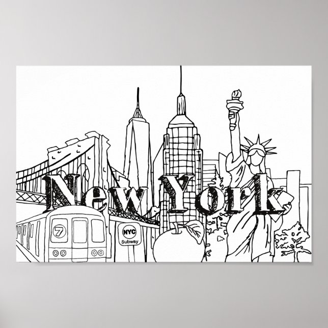 NYC Gift, New York Vacation Souvenirs Poster (Framsidan)