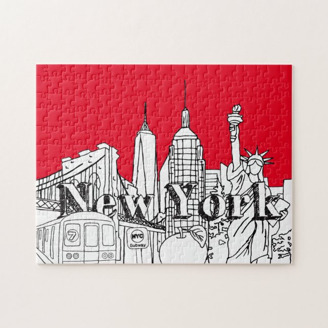 NYC Gift, New York Vacation Souvenirs Pussel (Horisontell)