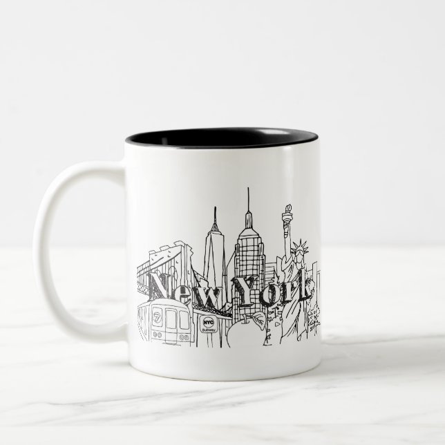 NYC Gift, New York Vacation Souvenirs Två-Tonad Mugg (Vänster)