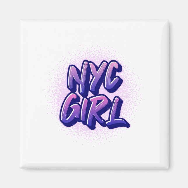 NYC Girl Graffiti Stil Magnet (Framsidan)