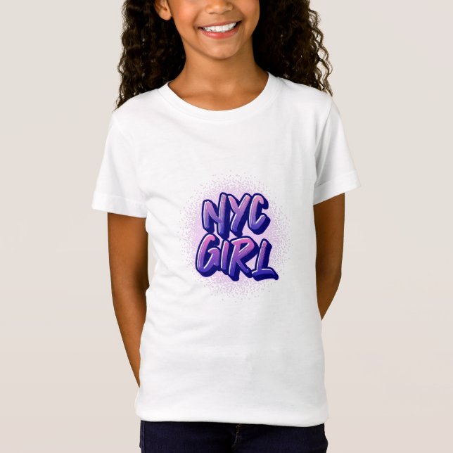 NYC Girl Graffiti Stil T Shirt (Framsida)