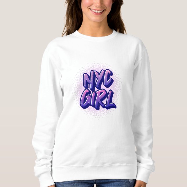 NYC Girl Graffiti Stil T Shirt (Framsida)