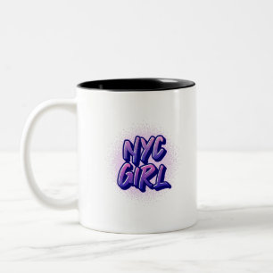 NYC Girl Graffiti Stil Två-Tonad Mugg