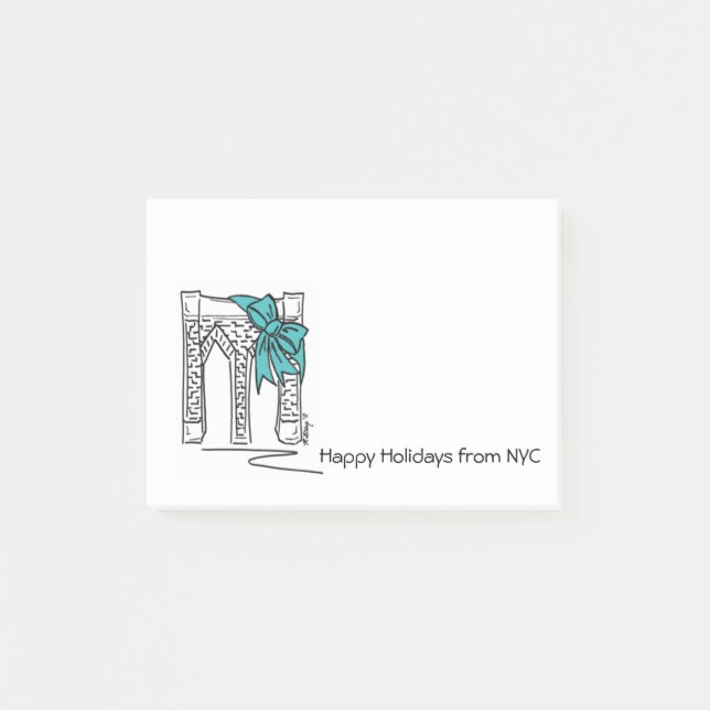NYC Glad helg Brooklyn Bridge Hanukkah Post-it Block (Framsida)