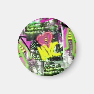 NYC graffiti art Empire state city ansikte mask Magnet