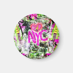 NYC Graffiti City Neon Underläggs Magnet