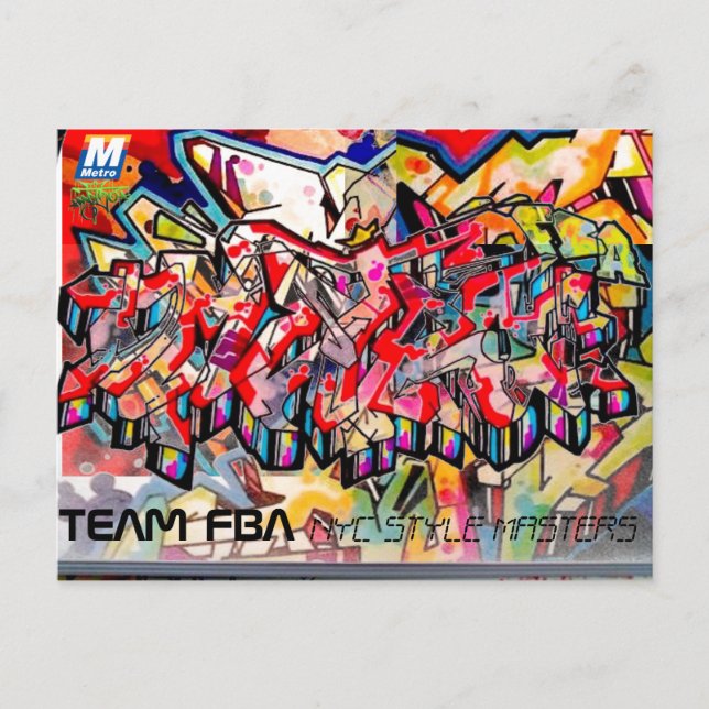 NYC GRAFFITI POSTKORT VYKORT (Framsida)