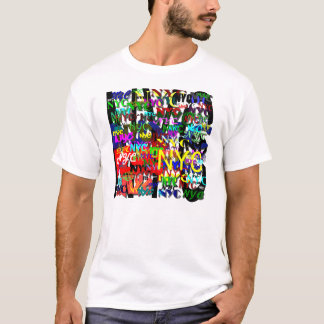NYC-grafittimanar stor grundläggande T-tröja för Tee Shirt