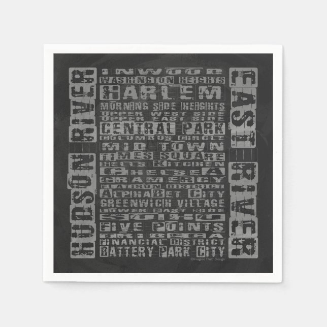 NYC-grannskap Gråa Pappersservett (Framsidan)