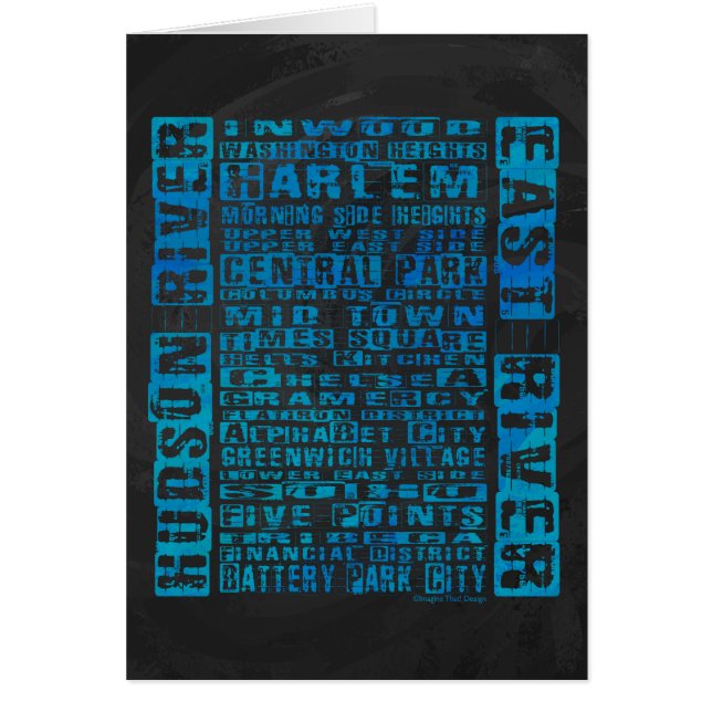 NYC-grannskapsblå OBS Kort (Framsidan)