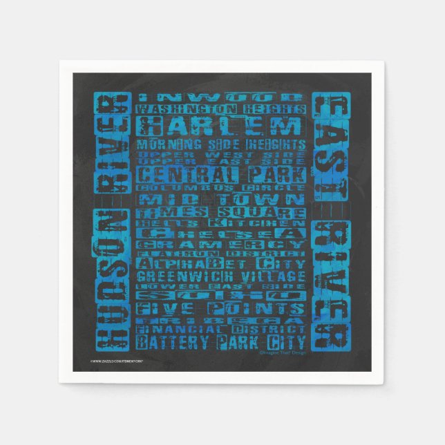 NYC-grannskapsblå Pappersservett (Framsidan)