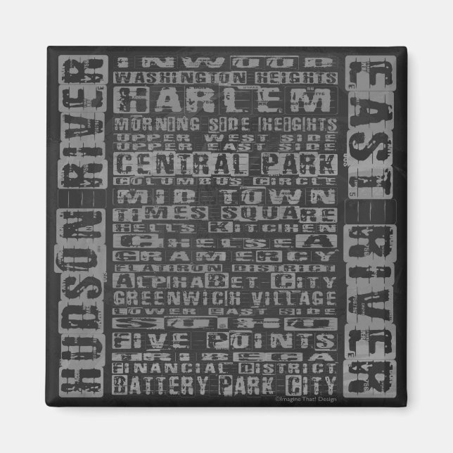 NYC-Grått Magnet (Framsidan)