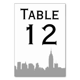 NYC Grått Skyline Silhouette Bordsnummer