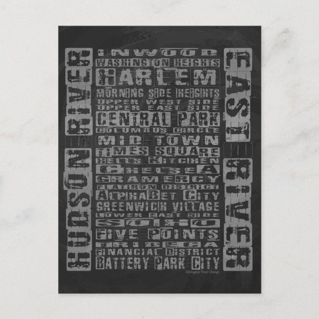 NYC-Grått Vykort (Framsida)