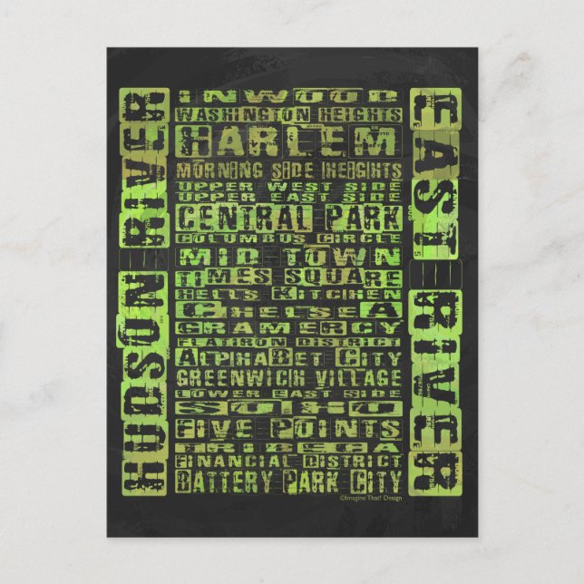 NYC-Grönten för grannskap Vykort (Framsida)