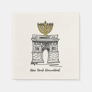 NYC Hanukkah Washington Square Arch Menorah Pappersservett