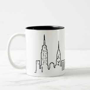 NYC-horisontmugg Två-Tonad Mugg