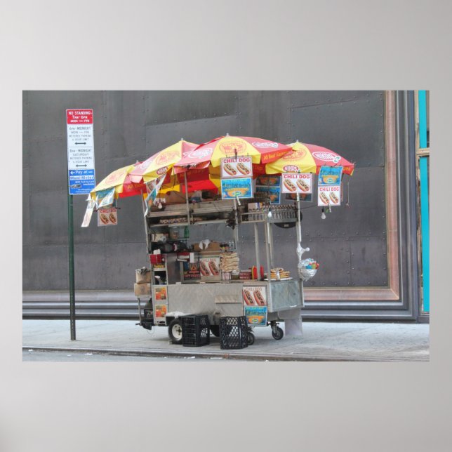 NYC Hotdog Cart Poster (Framsidan)