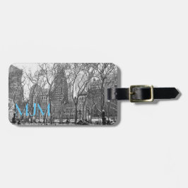 NYC i märkre för vinterMonogrambagage Bagagebricka