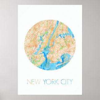 NYC i vattenfärg Poster
