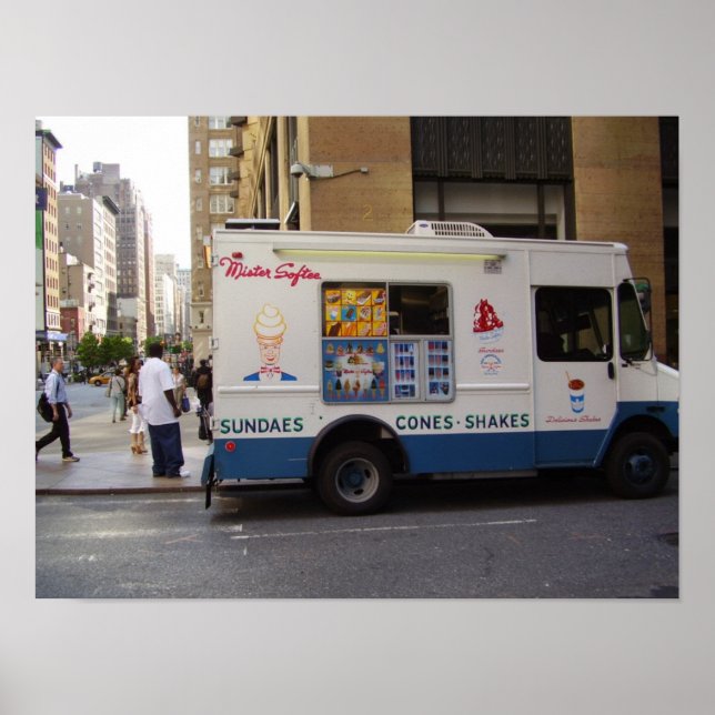 NYC Ice Cream Lastbil Poster (Framsidan)