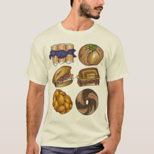 NYC Jewish Deli Food Blintz Bagel Reuben Knish T Shirt
