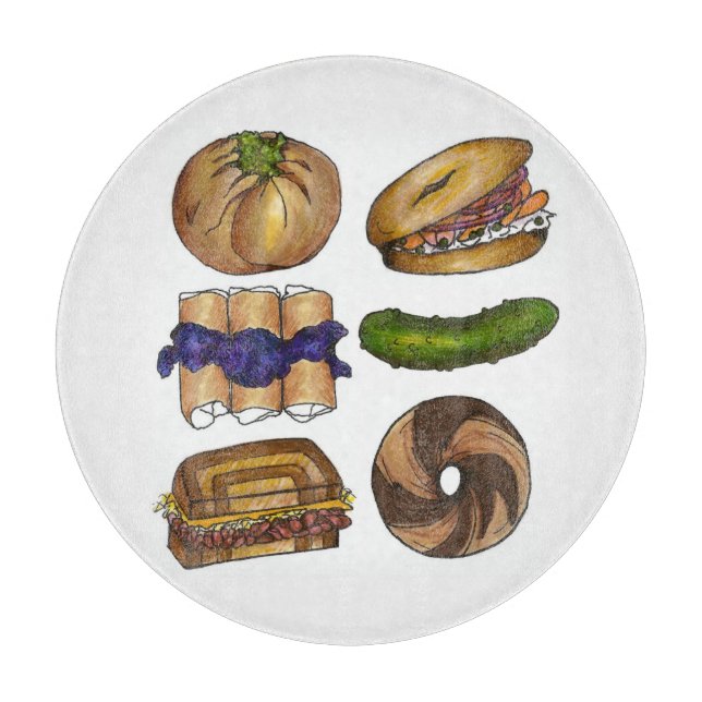 NYC Jewish Deli Mat Blintz Pickle Bagel Knish (Framsidan)