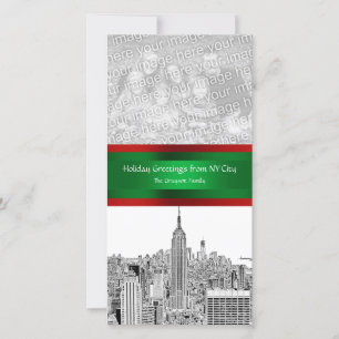 NYC Jul Etched ESB Skyline, ditt foto Julkort