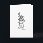 NYC Jul Hanukkah Helgdag Ljus New York<br><div class="desc">Kortet är en originalmarkör som illustrerar ett landmärke i New York City, Frihetsgudinnan, "klädd" för julhelgen. Perfekt till jul eller Hanukkah! Denna illustration av Chanukah finns också på andra produkter. Ser du inte vad du är tittar för? Behöver du hjälp med anpassning? Kontakta Rebecca för att få något designat bara...</div>