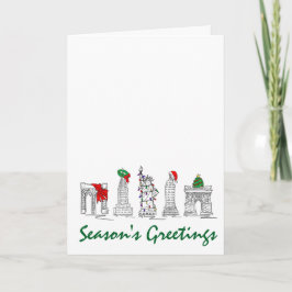 NYC Jultomten Träd, Helgdag för utandningsmärken Helgkort